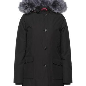 CANADIAN Down Parka Jacket US12 IT48 L  Sheep Fur Trim Full Zip Hooded